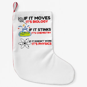 Science BIOLOGY CHEMISTRY PHYSICS Small Christmas Stocking