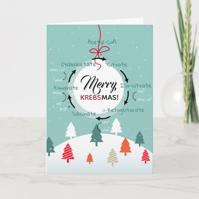 Science Biology Kreb's Cycle Christmas Teacher Fun Holiday Card (Front)