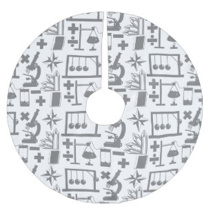 Science Biology Physics Geography Math Pattern Brushed Polyester Tree Skirt