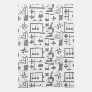 Science Biology Physics Geology Math Pattern Tea Towel