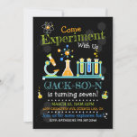 Science Birthday Invitation, Science Party Invite<br><div class="desc">Enjoy this printable science birthday invitation! It's the perfect way to invite guests to your little boy's science themed birthday party. This art invite is designed with boyish colours,  lab equipment,  and chalkboard text.</div>