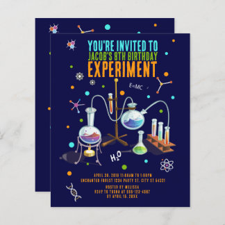 Science Birthday Invitations