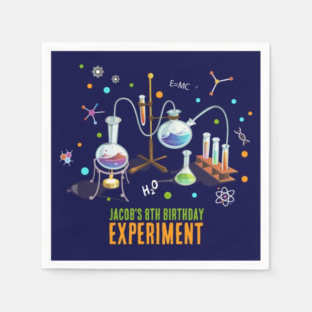 Science Birthday Invitations Napkin (Front)
