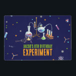 Science Birthday Laminated Place Mat<br><div class="desc">Transform your dining experience with our captivating science-themed placemat! Immerse yourself in the world of chemistry with a mesmerising chemistry set design on a deep navy background. The addition of neon colours creates a vibrant and stylish touch, making this placemat a perfect choice for those who adore science and want...</div>