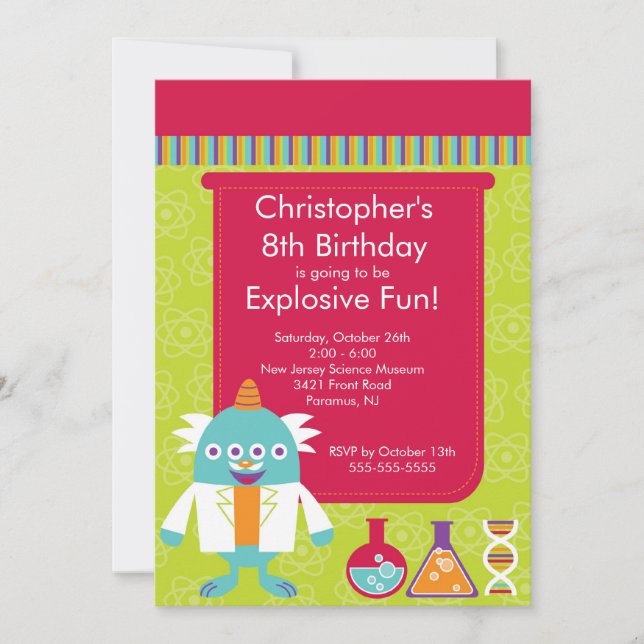 Science Birthday Party Invitation (Front)