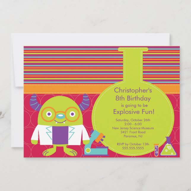 Science Birthday Party Invitation (Front)