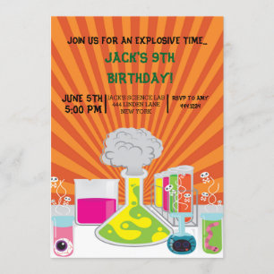 Science Birthday Party Invitation