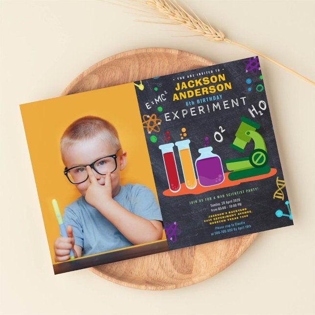 science birthday party photo invitation (Creator Uploaded)