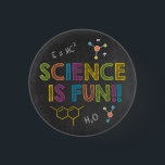 Science Birthday Party | Science is Fun 3 Cm Round Badge<br><div class="desc">Science Birthday Party | Science is Fun Button - Put on your lab coat and get ready for explosive fun! It's the perfect decorative touch for your science party. No need for tests or experiments, this button passes them all with flying colours. This funky button is part of our science...</div>