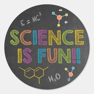 Science Birthday Party   Science is Fun Classic Round Sticker