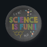 Science Birthday Party | Science is Fun Paper Plate<br><div class="desc">Science Birthday Party | Science is Fun Paper Plate - Put on your lab coat and get ready for explosive fun! The perfect touch for your table at your science party is right here. No need for tests or experiments we've got you covered. This paper plate is part of our...</div>