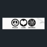 Science Bumper Sticker<br><div class="desc">Retro Peace Love Science</div>