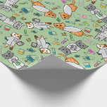 Science Cats Wrapping Paper<br><div class="desc">These cute little scientist kitties are hard at work trying to unlock the secrets of the universe...  or,  at least the secrets of catnip.</div>