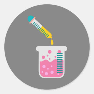 Science chemistry cute science equipment classic round sticker