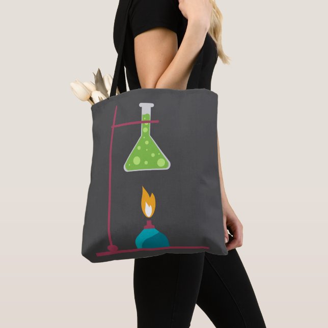 Science chemistry cute science equipment tote bag (Close Up)