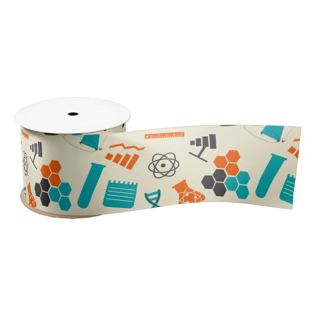 Science Chemistry Proton Electron Neutron Atomic Satin Ribbon (Spool)
