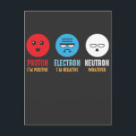 Science Chemistry Pun Proton Electron Neutron Postcard<br><div class="desc">The Ideal Chemistry Pun Gift for Scientists and Chemists. A Atom Design if you like Proton,  Neutron and Electron.</div>