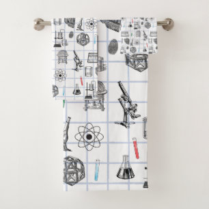 Science Chemistry Scientist Pattern  Bath Towel Set