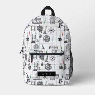 Science Chemistry Scientist Pattern Custom Name Printed Backpack