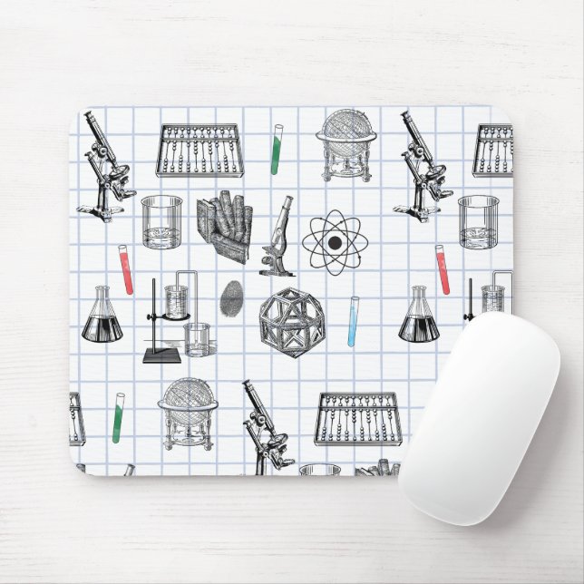 Science Chemistry Scientist Pattern Mouse Mat (With Mouse)