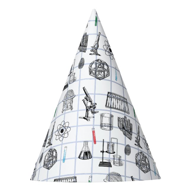 Science Chemistry Scientist Pattern  Party Hat (Front)