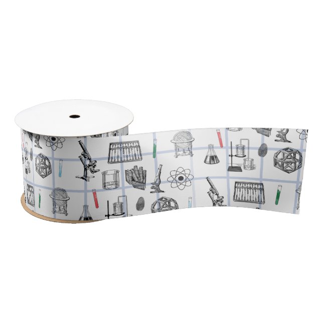 Science Chemistry Scientist Pattern  Satin Ribbon (Spool)
