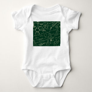 Science, chemistry, vintage laboratory pattern baby bodysuit