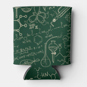 Science, chemistry, vintage laboratory pattern can cooler