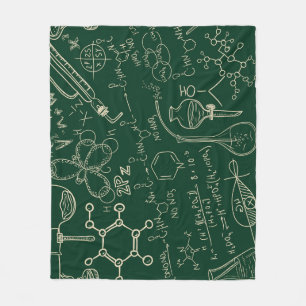 Science, chemistry, vintage laboratory pattern fleece blanket