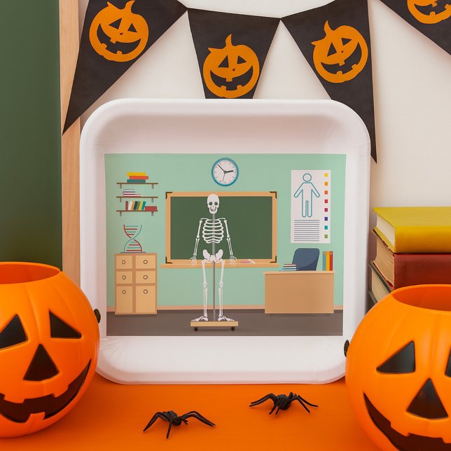 Science Class Skeleton Paper Plate (Creator Uploaded)