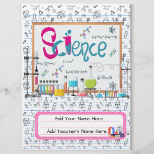 Science Custom Binder Cover   Editable Design Flyer