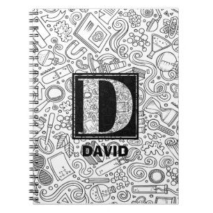 Science Custom Monogram - Letter D Notebook