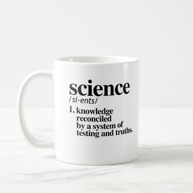 Science Definition - Knowledge reconciled by truth Coffee Mug (Left)