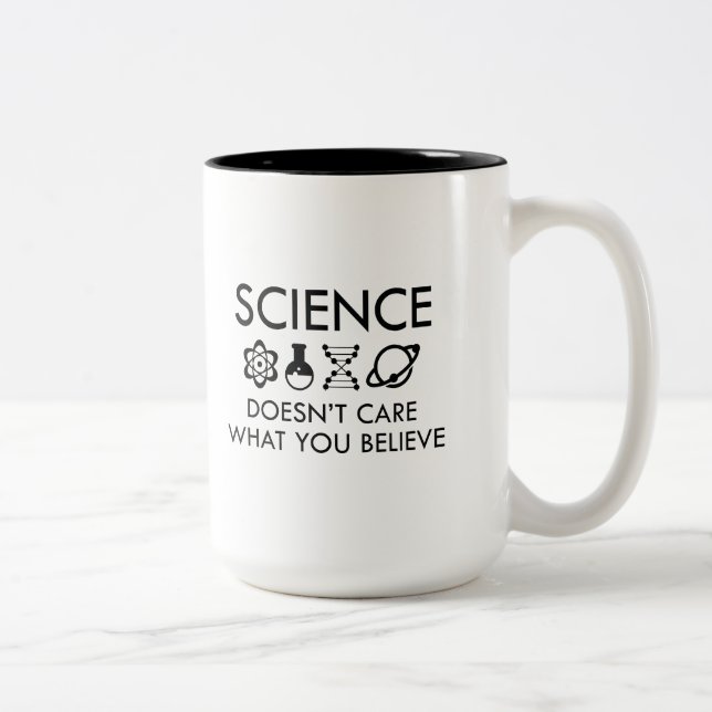 Science Doesn't Care What You Believe Two-Tone Coffee Mug (Right)