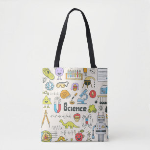 Science Doodles: Hand-Drawn School Set. Tote Bag