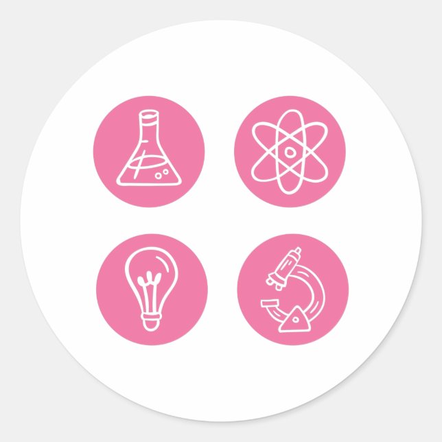Science Elements Items Classic Round Sticker (Front)