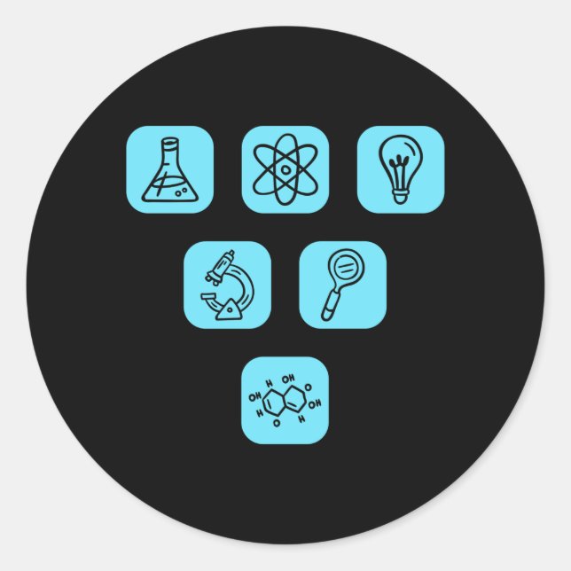 Science Elements Items Classic Round Sticker (Front)