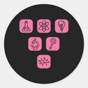 Science Elements Items Classic Round Sticker
