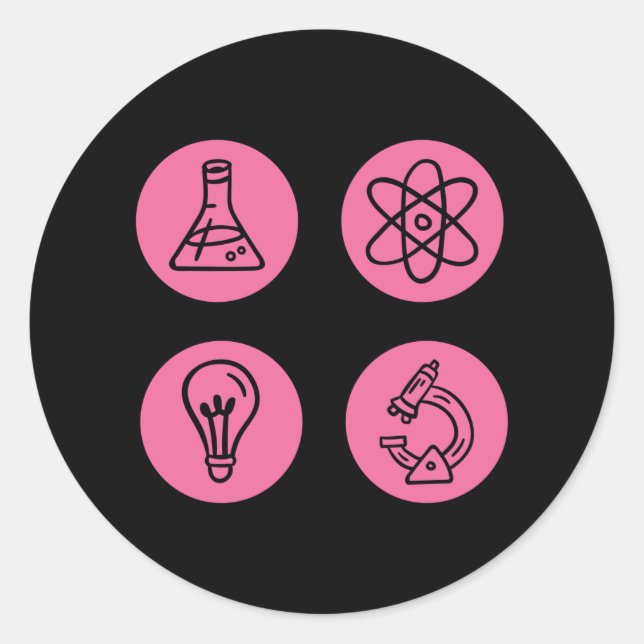 Science Elements Items Classic Round Sticker (Front)