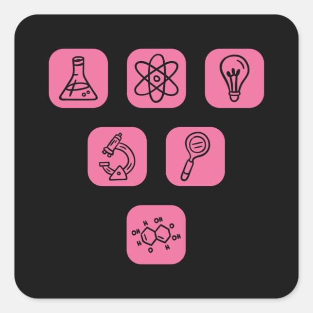 Science Elements Items Square Sticker (Front)