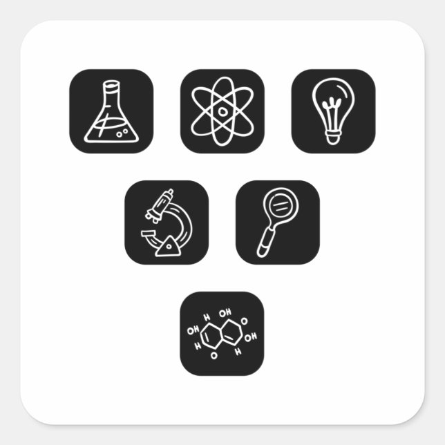 Science Elements Items Square Sticker (Front)