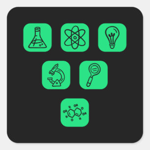 Science Elements Items Square Sticker