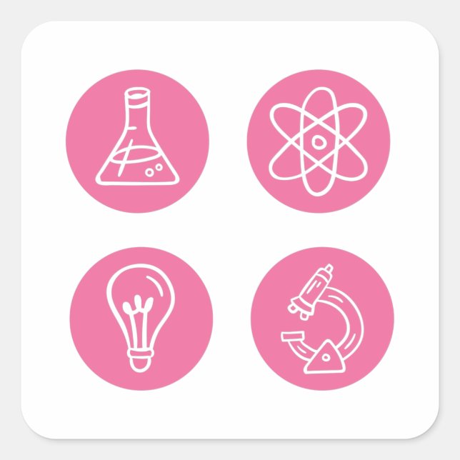 Science Elements Items Square Sticker (Front)