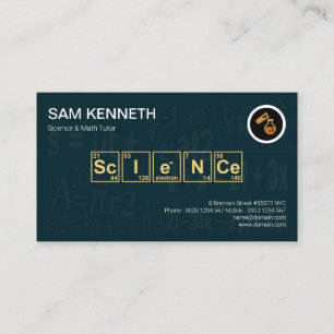 Science Elements Periodic Table In Math Formula Business Card
