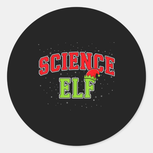 Science Elf Christmas Family Matching Group Xmas S Classic Round Sticker (Front)