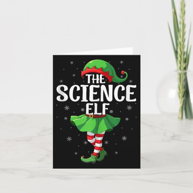Science Elf Christmas Girls Women Elf Squad Xmas F Card (Front)