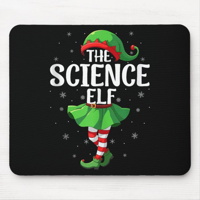 Science Elf Christmas Girls Women Elf Squad Xmas F Mouse Mat (Front)