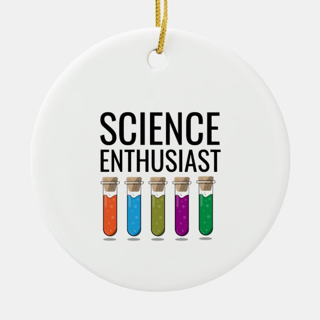 Science enthusiast ceramic tree decoration (Front)