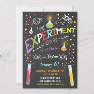 Science Experiment Birthday Invitation Boy