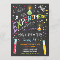 Science Experiment Birthday Invitation Boy